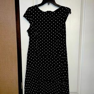 Black and white dress to the knee length